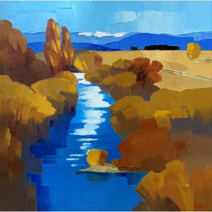 Peinture Le ruisseau en Automne  par Clavel Pier-Marion | Tableau Impressionnisme Huile Paysages