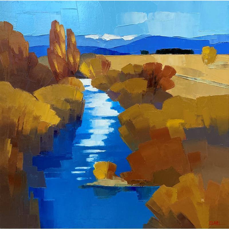 Painting Le ruisseau en Automne  by Clavel Pier-Marion | Painting Impressionism Landscapes Oil