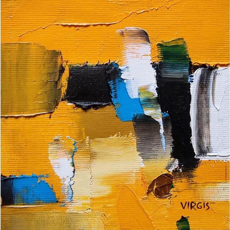 Gemälde Orange impulse von Virgis | Gemälde Abstrakt Öl Minimalistisch