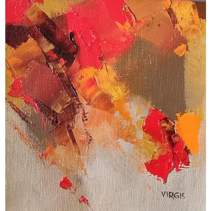 Painting Red evening by Virgis | Painting Abstract Minimalist Oil