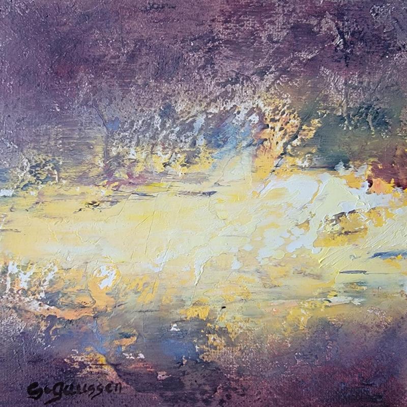 Painting Coucher de soleil à Raiatea 1 by Gaussen Sylvie | Painting Abstract Landscapes Oil