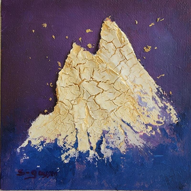 Gemälde Route céleste von Gaussen Sylvie | Gemälde Abstrakt Landschaften Öl Blattgold