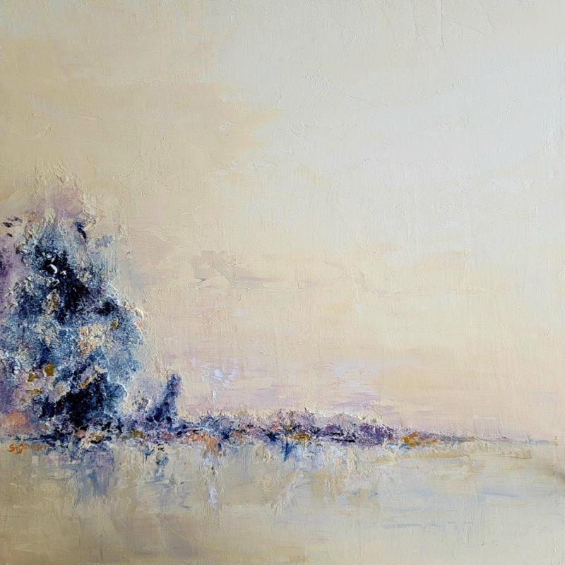 Painting Calme sur l'étang by Gaussen Sylvie | Painting Abstract Marine Oil