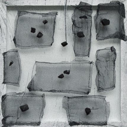 Painting Sans titre by Ziyat Yasmina | Painting Abstract Mixed Black & White, Minimalist