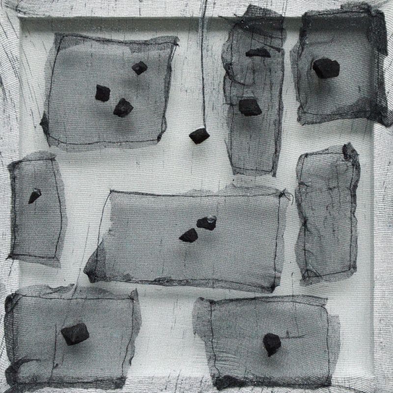 Peinture Sans titre par Ziyat Yasmina | Tableau Abstrait Mixte minimaliste noir & blanc