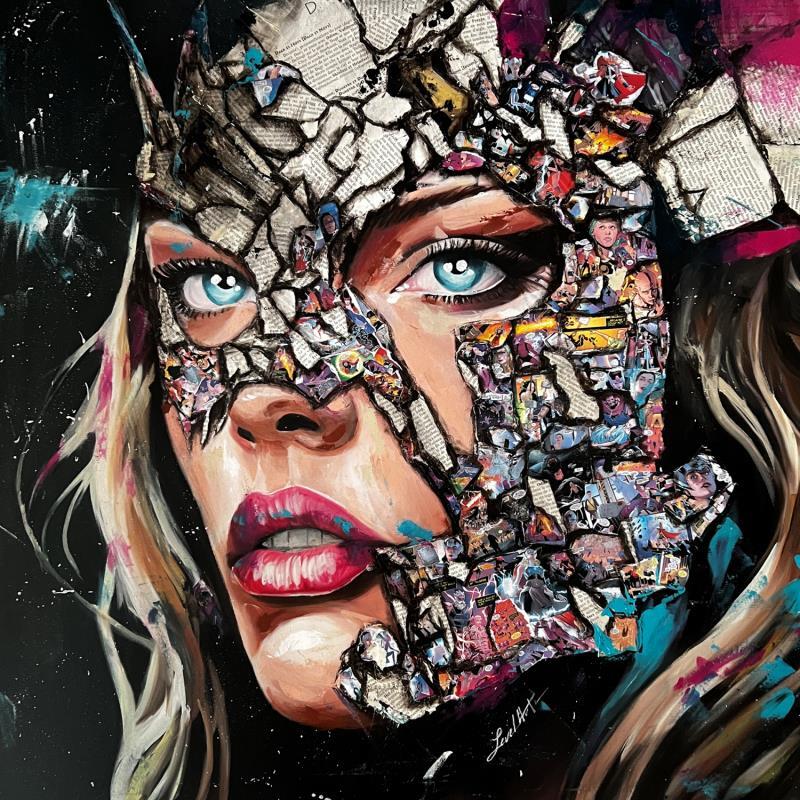 Painting Thor Girl by Caizergues Noël  | Painting Realism Acrylic, Gluing Pop icons, Portrait