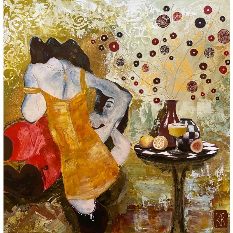 Gemälde Bonheur extatique von Romanelli Karine | Gemälde Figurativ Acryl Collage