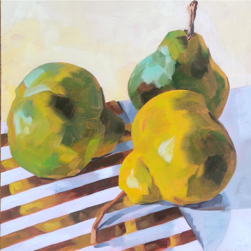 Painting pear beauties by Ulrich Julia | Painting Figurative Still-life Oil