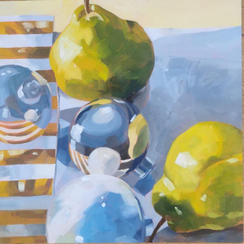 Painting pear christmas by Ulrich Julia | Painting Figurative Oil Still-life