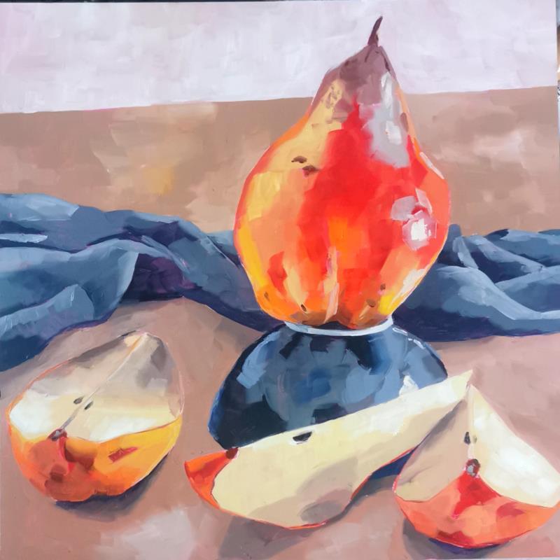 Painting pear leader by Ulrich Julia | Painting Figurative Oil Still-life