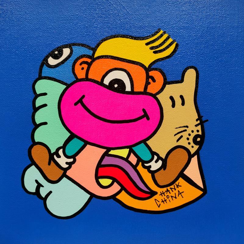Painting Sonic four by Hank China | Painting Pop-art Pop icons Acrylic Posca