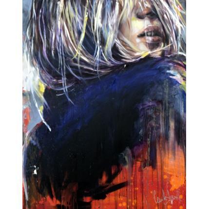 Painting Le secret bleu by Desserle Cecile | Painting Figurative Oil Portrait