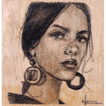 Gemälde Esperanza von Vacaru Nicoleta  | Gemälde Figurativ Holz, Öl, Textil, Zinc Porträt