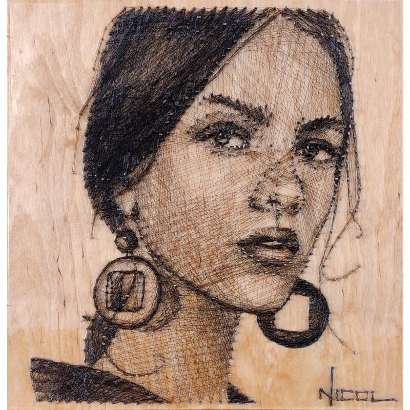 Painting Esperanza by Vacaru Nicoleta  | Painting Figurative Oil, Textile, Wood, Zinc Portrait