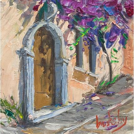 Gemälde Glycine sur la veille porte en Provence von Brooksby | Gemälde Figurativ Öl Architektur