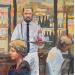 Painting Parisian Cafe Dream by Brooksby | Painting Figurative Life style Oil