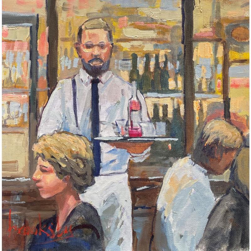 Painting Parisian Cafe Dream by Brooksby | Painting Figurative Oil Life style, Pop icons