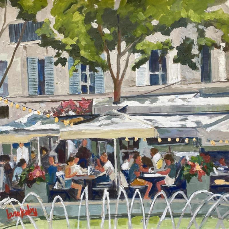 Painting Cafe le Beauharnais by Brooksby | Painting Figurative Oil Life style