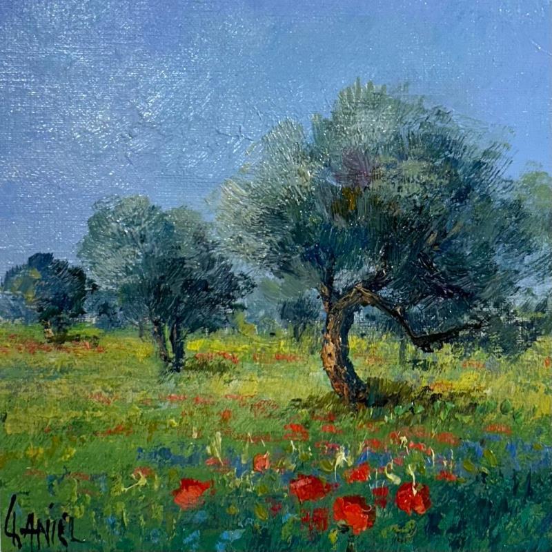 Peinture Le printemps dans le Lubéron par Daniel | Tableau Impressionnisme Huile Paysages