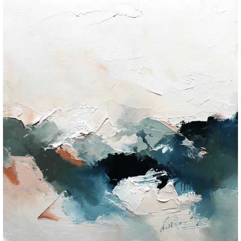Painting Vacances à la neige by Dumontier Nathalie | Painting Abstract Minimalist Oil