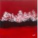 Gemälde Arbres sur fond rouge von Escolier Odile | Gemälde Figurativ Landschaften Natur Minimalistisch Acryl