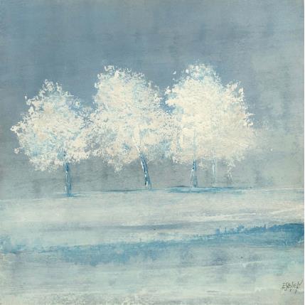 Painting Quand les arbres se frolent by Escolier Odile | Painting Figurative Acrylic Landscapes, Minimalist, Nature