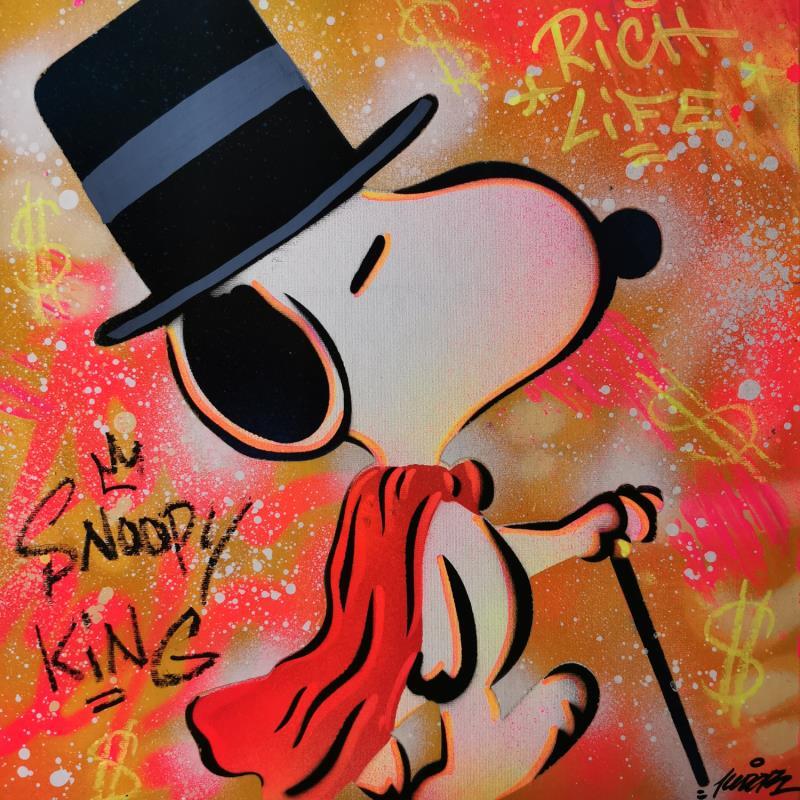 Gemälde Snoopy rich life von Kedarone | Gemälde Pop-Art Acryl, Graffiti Pop-Ikonen