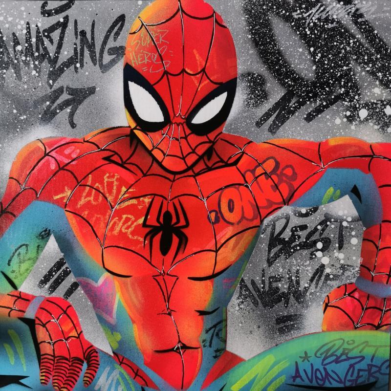 Gemälde Spider one von Kedarone | Gemälde Pop-Art Acryl, Graffiti Pop-Ikonen