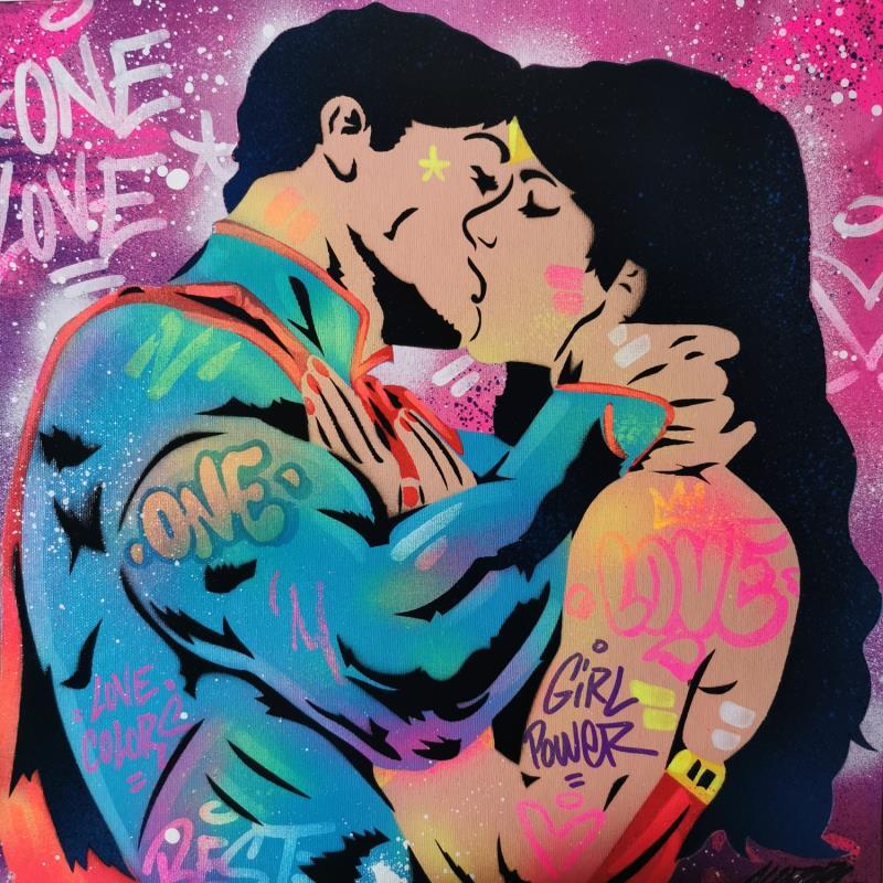 Gemälde Super love  von Kedarone | Gemälde Pop-Art Pop-Ikonen Graffiti Acryl
