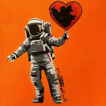 Gemälde Lovestronaute von MR.P0pArT | Gemälde Street art Acryl, Posca Alltagsszenen, Gesellschaft, Pop-Ikonen