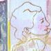 Gemälde Milo 2.0 von Sablyne | Gemälde Figurativ Alltagsszenen Graffiti Holz Pappe Acryl Collage Tinte Pastell Textil Blattgold Upcycling Papier Pigmente