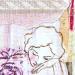Gemälde La stèrne von Sablyne | Gemälde Art brut Alltagsszenen Holz Pappe Acryl Collage Tinte Pastell Textil Blattgold Upcycling Papier Pigmente