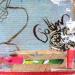 Gemälde Esprit fleur von Sablyne | Gemälde Figurativ Alltagsszenen Holz Pappe Acryl Collage Tinte Pastell Blattgold Upcycling Papier Pigmente