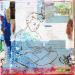 Peinture Esprit fleur par Sablyne | Tableau Figuratif Scènes de vie Bois Carton Acrylique Collage Encre Pastel Feuille d'or Upcycling Papier Pigments