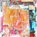 Gemälde Femme funk von Sablyne | Gemälde Figurativ Porträt Alltagsszenen Holz Pappe Acryl Collage Tinte Pastell Textil Blattgold Upcycling Pigmente