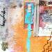 Peinture Femme funk par Sablyne | Tableau Figuratif Portraits Scènes de vie Bois Carton Acrylique Collage Encre Pastel Textile Feuille d'or Upcycling Pigments