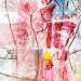 Peinture Rester ou partir par Sablyne | Tableau Art Singulier Portraits Société Scènes de vie Graffiti Bois Carton Acrylique Collage Encre Pastel Textile Feuille d'or Upcycling Papier Pigments