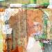 Gemälde Eden von Sablyne | Gemälde Art brut Porträt Gesellschaft Alltagsszenen Graffiti Holz Pappe Acryl Collage Tinte Pastell Textil Blattgold Upcycling Papier Pigmente