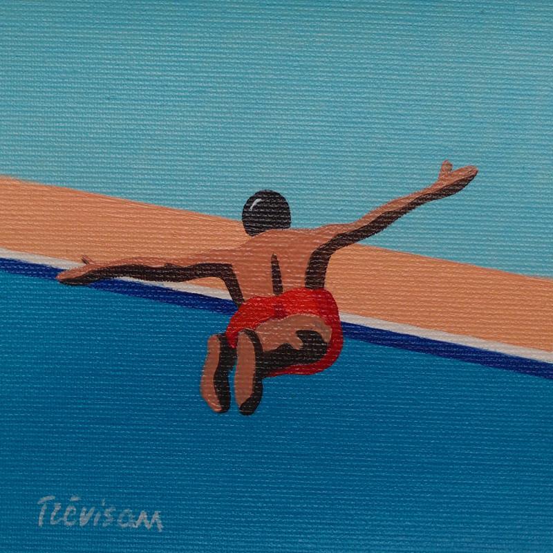 Painting Jump by Trevisan Carlo | Painting Surrealism Sport Oil