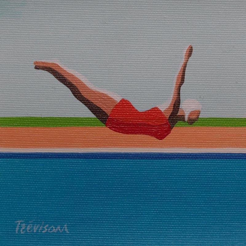Painting Red swinsuit by Trevisan Carlo | Painting Surrealism Oil Sport