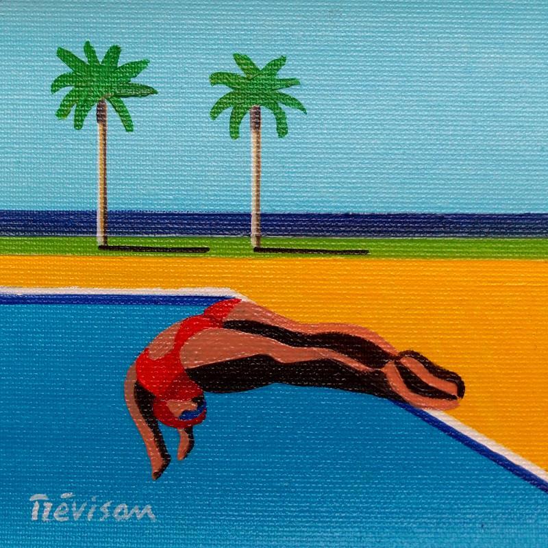 Gemälde Free dive von Trevisan Carlo | Gemälde Surrealismus Sport Öl