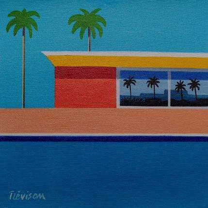 Gemälde Swiming pool von Trevisan Carlo | Gemälde Surrealismus Öl Architektur, Pop-Ikonen