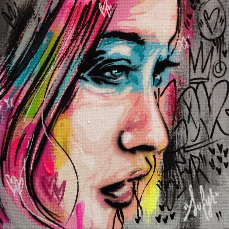 Peinture Le regard de Jia par Sufyr | Tableau Street Art Portraits Graffiti Posca