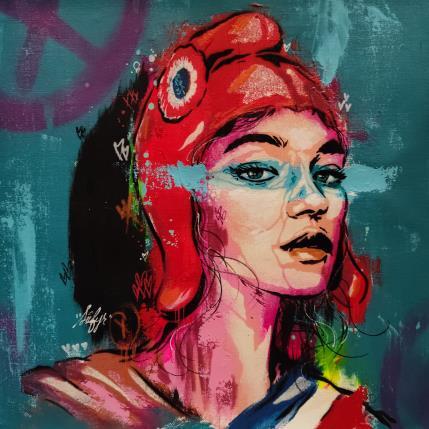 Painting Marianne métisse Villeurbanne by Sufyr | Painting Street art Graffiti, Posca Portrait, Society