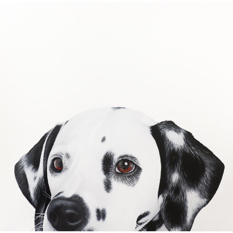 Gemälde I SEE YOU 39 von Milie Lairie | Gemälde Realismus Öl Natur, Schwarz & Weiß, Tiere