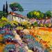 Peinture La saison des lavandes par Corbière Liisa | Tableau Figuratif Paysages Huile