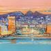 Peinture La vie en rose, Marseille par Corbière Liisa | Tableau Figuratif Paysages Huile