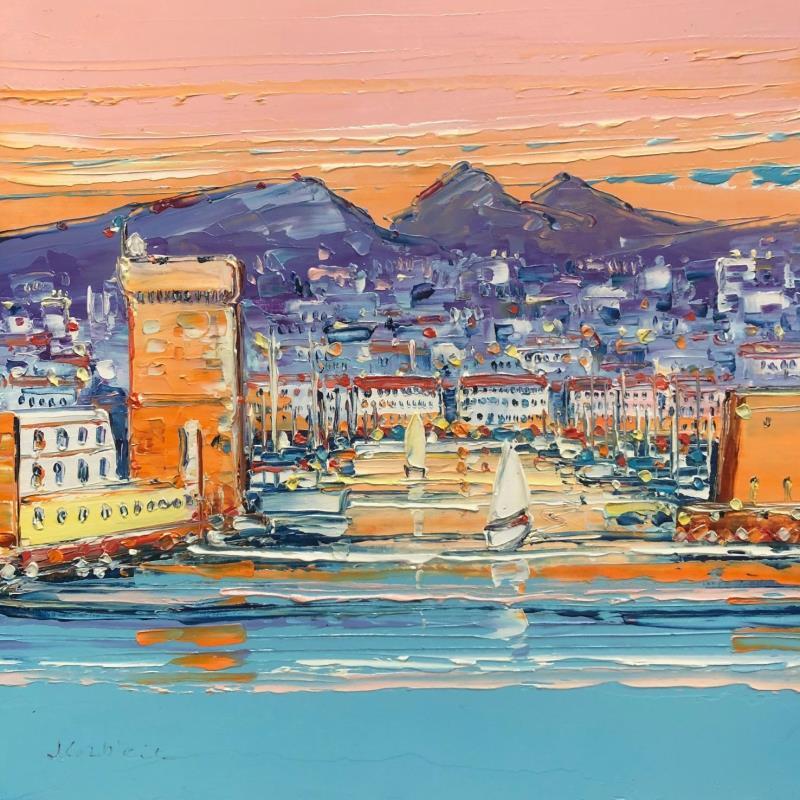 Painting La vie en rose, Marseille by Corbière Liisa | Painting Figurative Oil Landscapes
