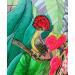 Peinture PORTE-EVENTAIL ROI D'AMAZONIE  par Geiry | Tableau Matiérisme Paysages Nature Animaux Bois Acrylique Pigments Poudre de marbre