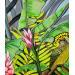 Peinture PORTE-EVENTAIL ROI D'AMAZONIE  par Geiry | Tableau Matiérisme Paysages Nature Animaux Bois Acrylique Pigments Poudre de marbre